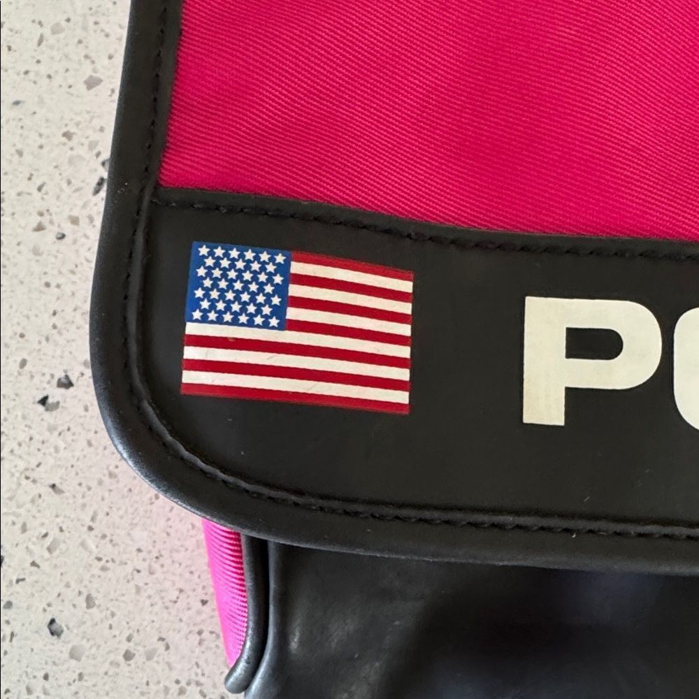 Polo Sport by Ralph Lauren Vintage 90’s Pink Black Messenger Bag Crossbody Retro - Picture 15 of 16